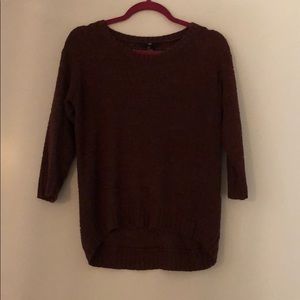 Burgundy sweater with cute detail